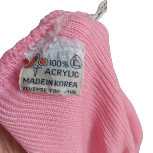 Vintage 70's Top Large Pink Embroidered Balloon Village Scene Boho Disco Hippy - Picture 8 of 8